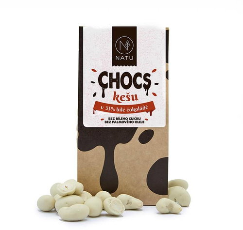 NATU CHOCS Cashews in 33% white chocolate 190 g - Nuts - Main image