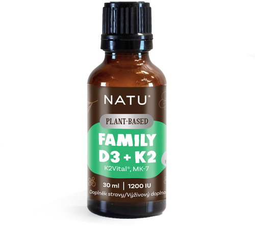 NATU Family Vitamin D3+K2 (MK-7) Vegan 30ml - Vitamins - Main image