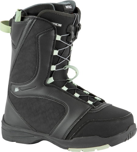 Nitro Flora TLS, Black-Mint, size 41.33 EU/270mm - Snowboard Boots - Main image