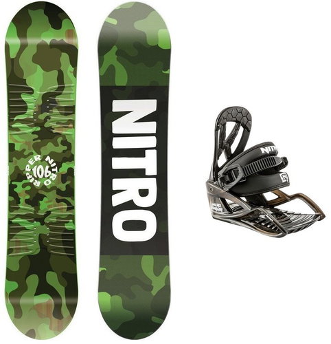 Nitro Ripper Kids, size 86cm + Nitro Charger Micro, Black, size XS - Snowboard Set - Main image