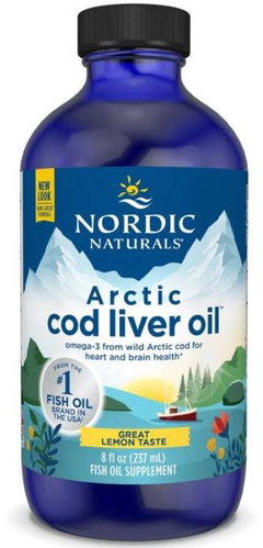 Nordic Naturals Arctic Cod Liver Oil 1060 mg, lemon, 237 ml - Omega 3 - Main image