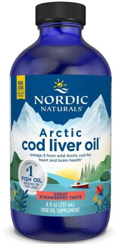 Nordic Naturals Arctic Cod Liver Oil 1060 mg, strawberry, 237 ml - Omega 3 - Main image