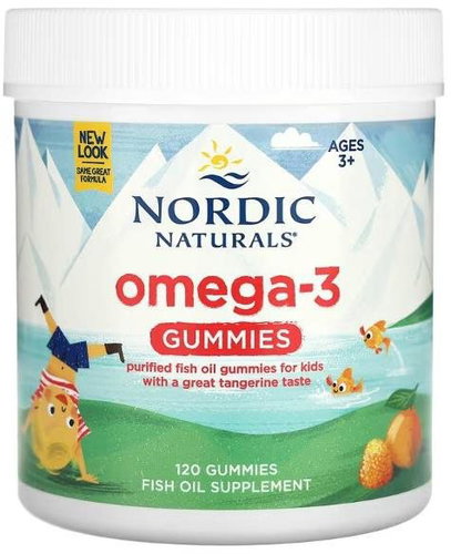 Nordic Naturals Omega 3 gummies, tangerine, 120 gummies - Omega 3 - Main image