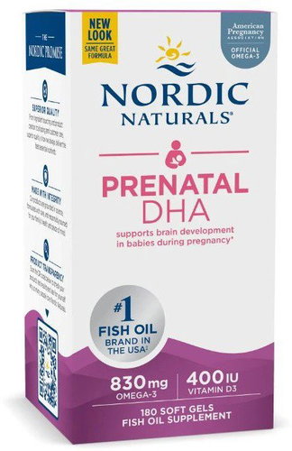 Nordic Naturals Prenatal DHA, natural, 180 capsules - Omega 3 - Main image