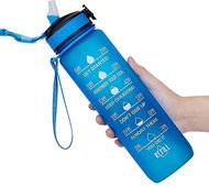 Tritan 1l bottle, sports and motivational, dark blue - Sport Water Bottle