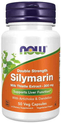 NOW Double Strength Silymarin milk thistle extract, 300 mg, 50 capsules - Antioxidant - Main image