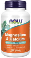 NOW Foods Magnesium & Calcium with Zinc and Vitamin D3, 100 tablets - Dietary Supplement