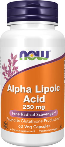 NOW FOODS Alpha Lipoic Acid, 250 mg, 60 vegetable capsules - Antioxidant - Main image