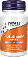 NOW FOODS Glutathione, 250 mg, 60 vegetable capsules - Antioxidant