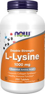 NOW FOODS L-Lysine Double Strength, 1000 mg, 250 tablets - Dietary Supplement