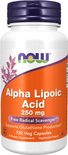 NOW FOODS Alpha Lipoic Acid, 250 mg, 120 vegetable capsules - Dietary Supplement - Main image
