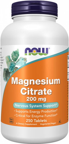 NOW FOODS Magnesium Citrate, 200 mg, 250 tablets - Magnesium - Main image
