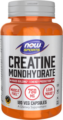 NOW FOODS Creatine Monohydrate, 750 mg, 120 vegetable capsules - Creatine - Main image