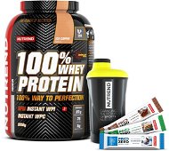Nutrend 100% Whey Protein, 2250g, ice coffee + shaker Nutrend black-yellow + 3x PROZERO 65g - Set