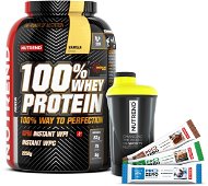 Nutrend 100% Whey Protein, 2250g, vanilla + shaker Nutrend black-yellow + 3x PROZERO 65g - Set