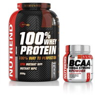 Nutrend 100% Whey Protein, 2250g, Vanilla + Nutrend BCAA Mega Strong Powder, 300g, Orange - Protein