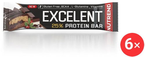 Nutrend EXCELENT Bar double, 6 x 85 g, chocolate + nougat with cranberries - Protein Bar - Main image