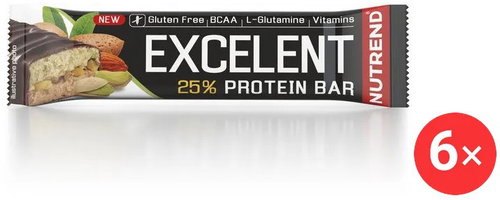 Nutrend EXCELENT Bar double, 6 x 85 g, almonds+pistachios with pistachios CZ/SK - Protein Bar - Main image