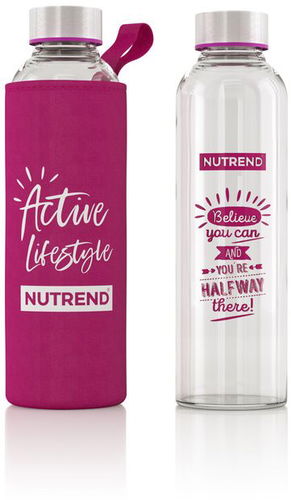 Nutrend skleněná láhev 2018, růžová 500ml - Láhev na pití - Hlavní obrázek