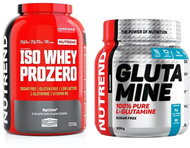 Nutrend ISO Whey Prozero, 2250g, Strawberry Cheesecake + Glutamine, 300g - Kit