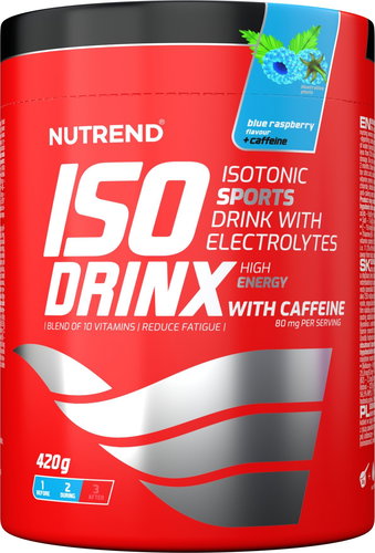 Nutrend Isodrinx with caffeine, 420 g, blue raspberry - Sports Drink - Main image