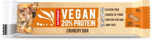 Nutrend Vegan Protein Crunchy bar 40 g, peanut butter - Protein Bar - Main image
