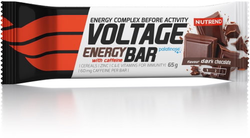 Nutrend Voltage Energy Bar With Caffeine 65 g, dark chocolate - Energy Bar - Main image