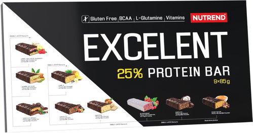 Nutrend Excelent Protein Bar gift pack 9 × 85 g, mix of flavours - Protein Bar - Main image