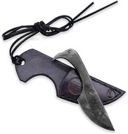Madhammers Hand forged neck knife Flamingo with sheath, 8,6 cm (black) - Hunting Knife