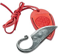 Madhammers Hand forged hunting finger knife C1 with sheath, 8,6 cm (red) - Hunting Knife