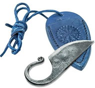 Madhammers Hand forged hunting finger knife C1 with sheath, 8,6 cm (blue) - Hunting Knife