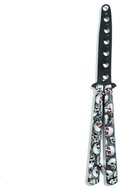 Pronett XJ4425 Butterfly training knife skull white - Butterfly Knife