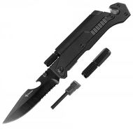Foxter 2636 Vojenský taktický nůž s křesadlem, mini baterkou 22 cm - Kapesní nůž