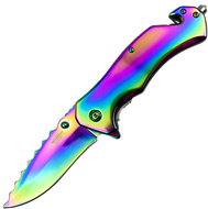 JKR Closing knife, 8,2 cm, steel, rainbow - Pocket Knife