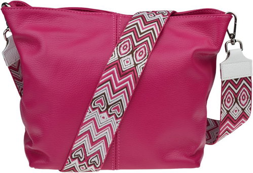 Novabag Prisca Fuxia Scura with additional strap VIII - Handbag - Main image
