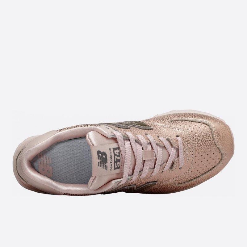 Women's new balance 574 hot sale rose gold casual shoes