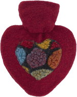 Hugo Frosch heart thermophore with knitted cover, felt application "Pon Pon" - Heat Pad