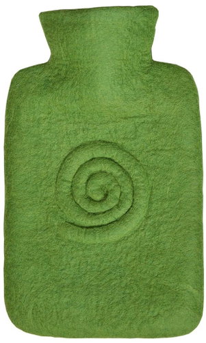Hugo Frosch Classic thermoformer with felt cover made of 100% merino wool, green - Heat Pad - Main image
