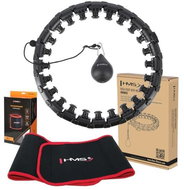 HMS Set HHW01 + BR163 massage hula hoop with weights, black - Hula Hoop