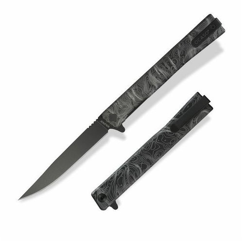 OCASO Solstice Engraved Titanium + Black - Pocket Knife - Main image