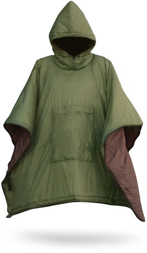 OFFLANDER Insulated Poncho, Green/Brown - Poncho - Main image