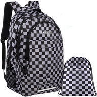 Kruzzel 24530 School backpack 22 l, checkerboard 2 in 1 - Backpack
