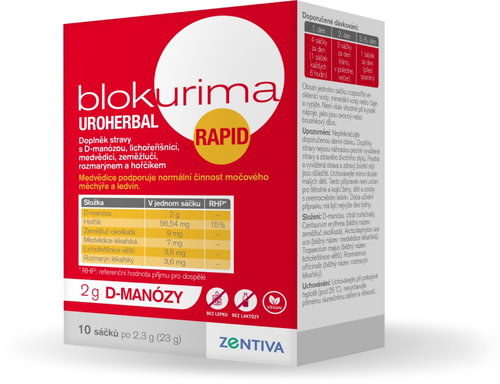 Blokurima Uroherbal Rapid 2 g D-mannose sachets 10 × 2.3 g Main image Blokurima Uroherbal Rapid 2 g D-mannose sachets 10 × 2.3 g - Dietary Supplement - Main image