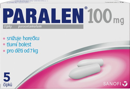 Paralen 100 mg 5 suppositories - Medicinal Product - Main image
