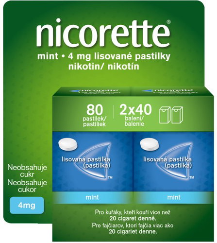 Nicorette Mint 4 mg 2 × 40 lozenges - Medicinal Product - Main image