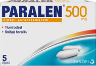 Paralen 500 mg 5 čípků - Léčivý přípravek