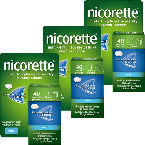 Nicorette Mint 4 mg, 40 lozenges (special pack - 3pcs) - Medicinal Product - Main image