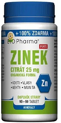 Bio-Pharma Zinc Citrate Forte 25 mg 90 + 90 tablets - Dietary Supplement - Main image