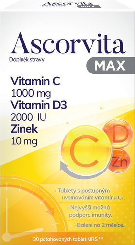 Ascorvita Max 30 tablets - Dietary Supplement - Main image