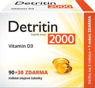 Detritin Vitamin D3 2000 IU 90 + 30 tablets - Vitamin D3